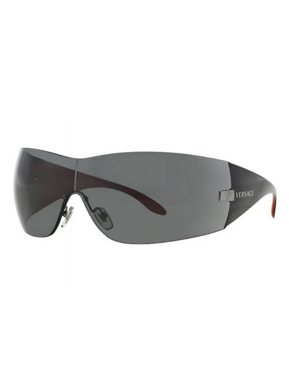 New Versace VE2054 100187 Oversized Shield Sunglasses in Black Authentic